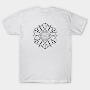 Mandala 1 BW - Full Size Image T-Shirt